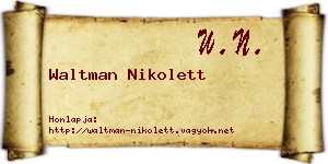 Waltman Nikolett névjegykártya