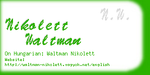 nikolett waltman business card